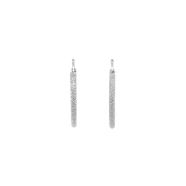 White Gold Round Earrings