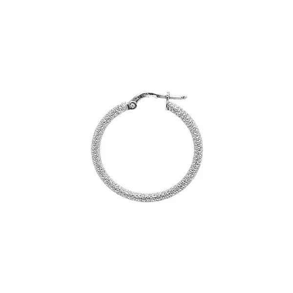 White Gold Round Earrings