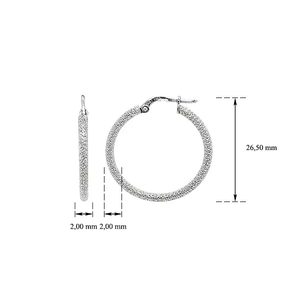 White Gold Round Earrings