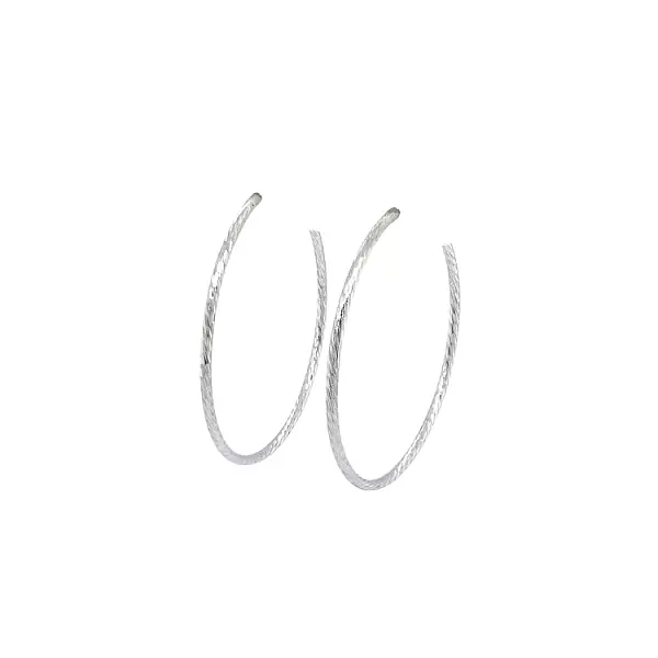 White Gold Round Earrings