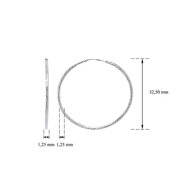 White Gold Round Earrings