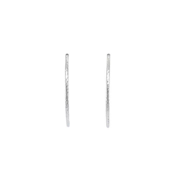 White Gold Round Earrings