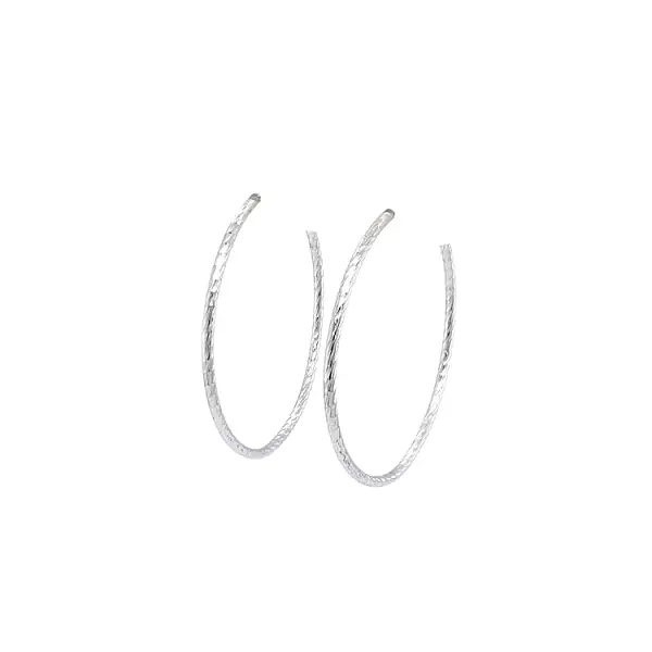 White Gold Round Earrings