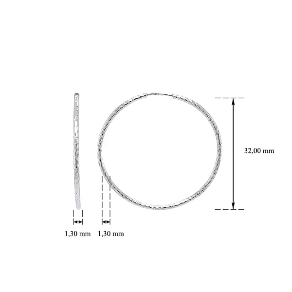 White Gold Round Earrings