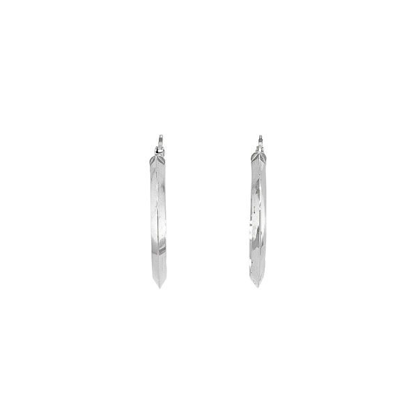 White Gold Round Earrings