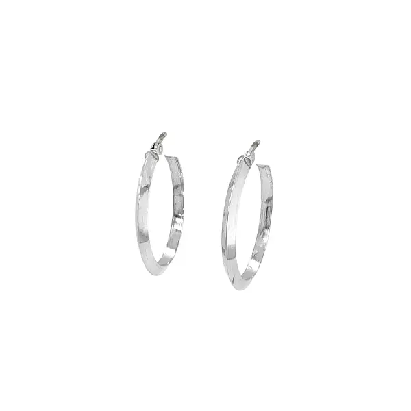 White Gold Round Earrings