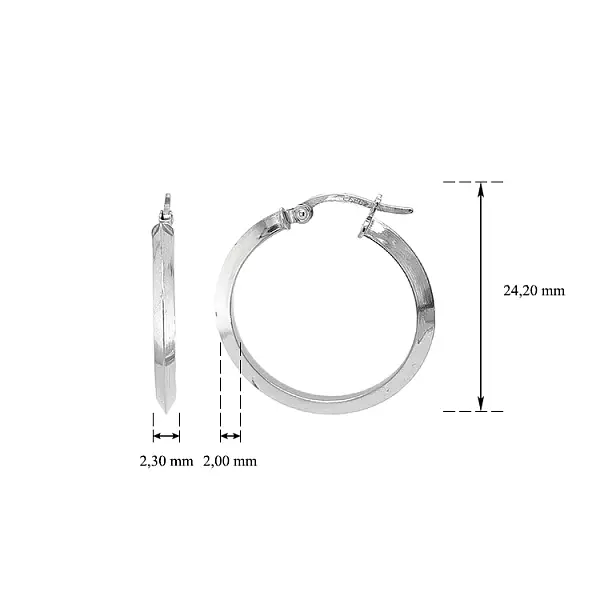 White Gold Round Earrings