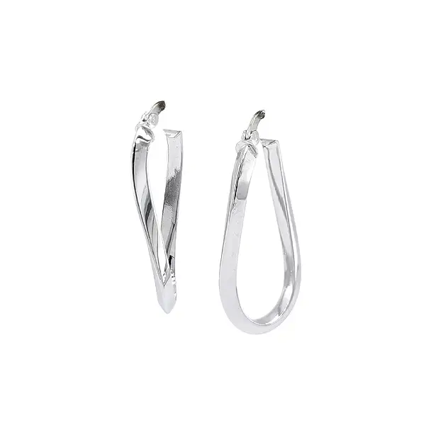 White Gold Round Earrings