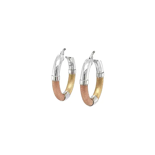 Round Earrings made of Combination Gold