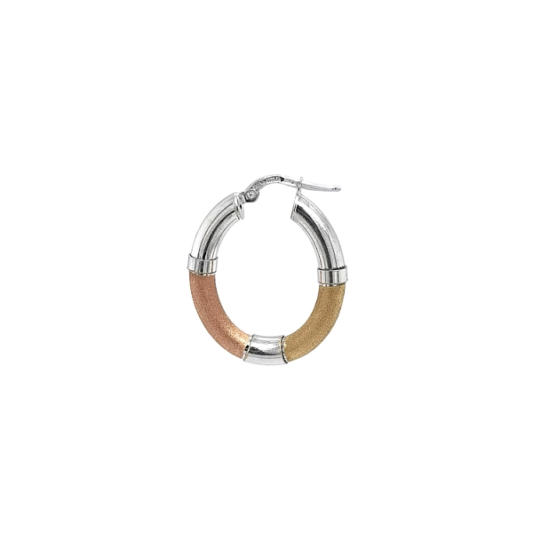 Round Earrings made of Combination Gold