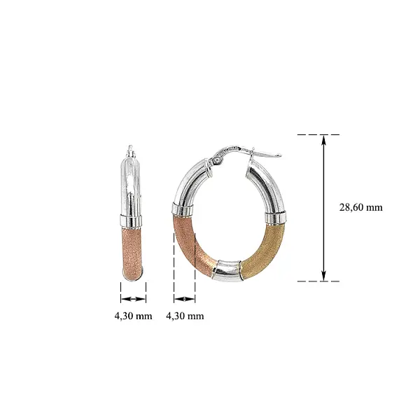 Round Earrings made of Combination Gold