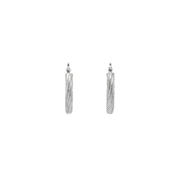 White Gold Round Earrings