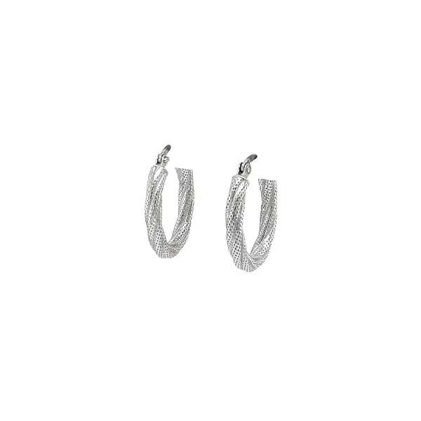 White Gold Round Earrings