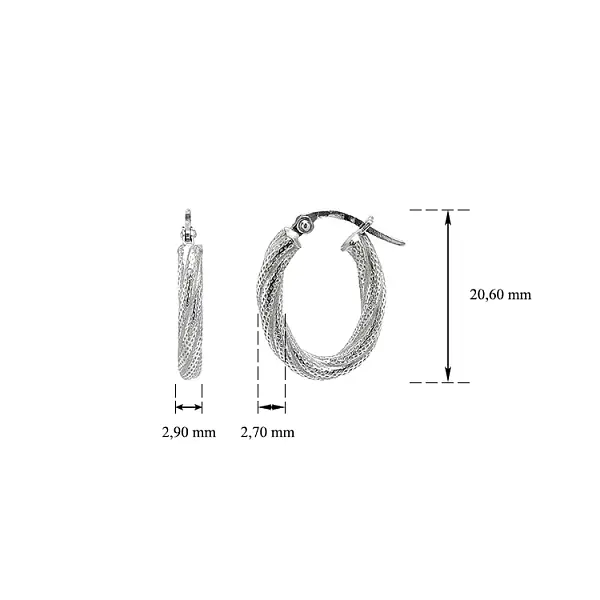 White Gold Round Earrings