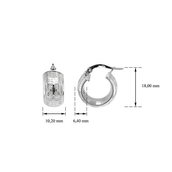 White Gold Round Earrings