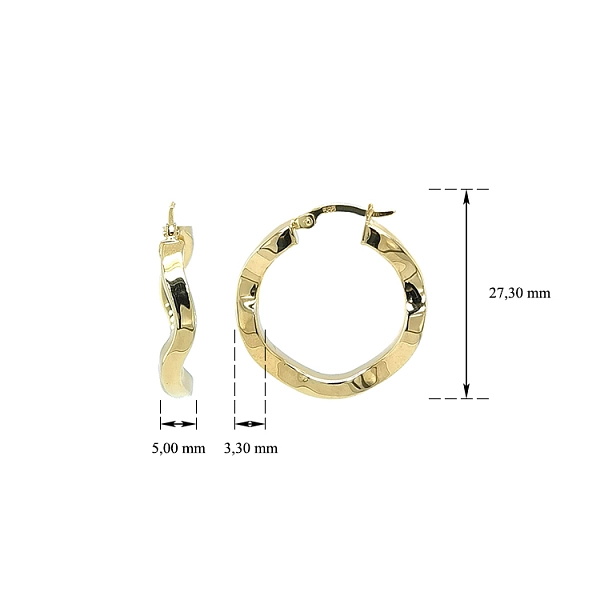 Gold Round Earrings