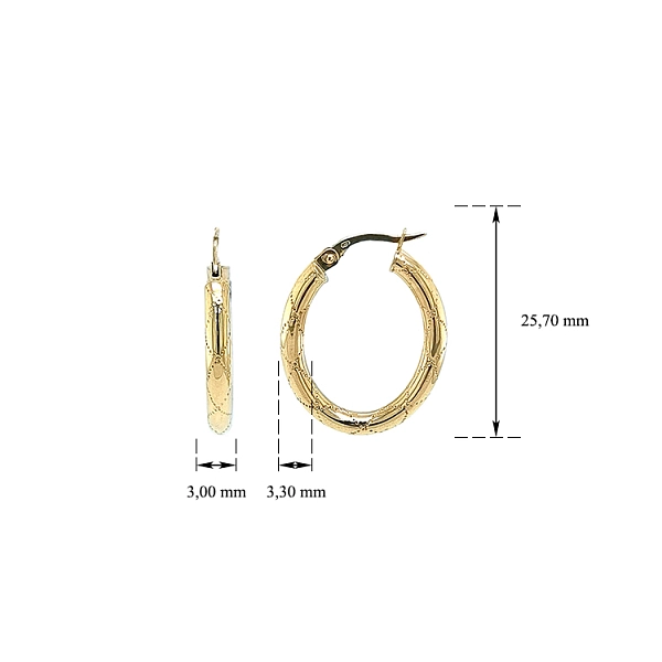 Gold Round Earrings