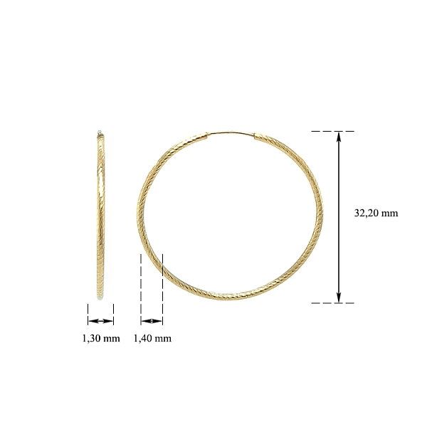 Gold Round Earrings