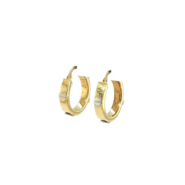 Gold Round Earrings