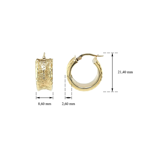 Gold Round Earrings