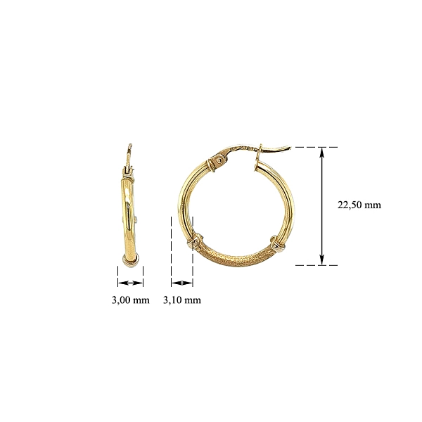 Gold Round Earrings