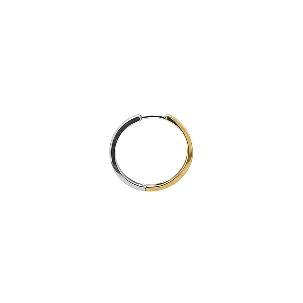 Double-sided Round Earrings made of Combination Gold