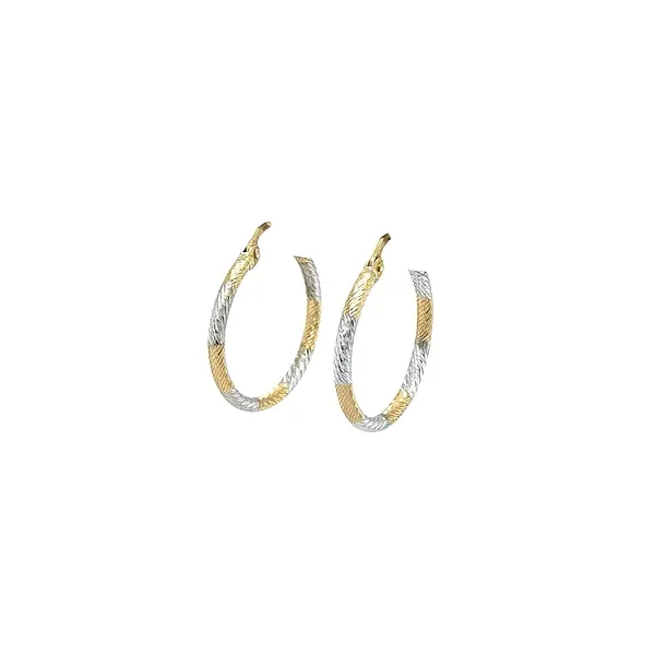 Round Earrings made of Combination Gold