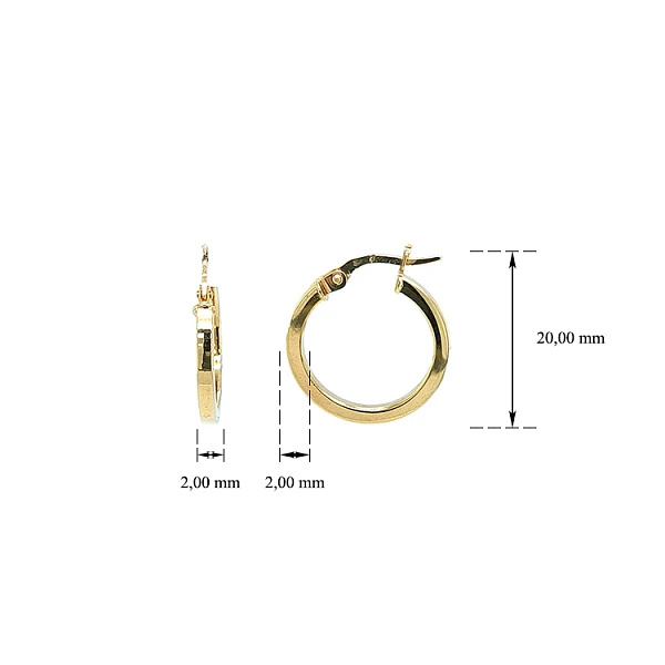 Gold Round Earrings