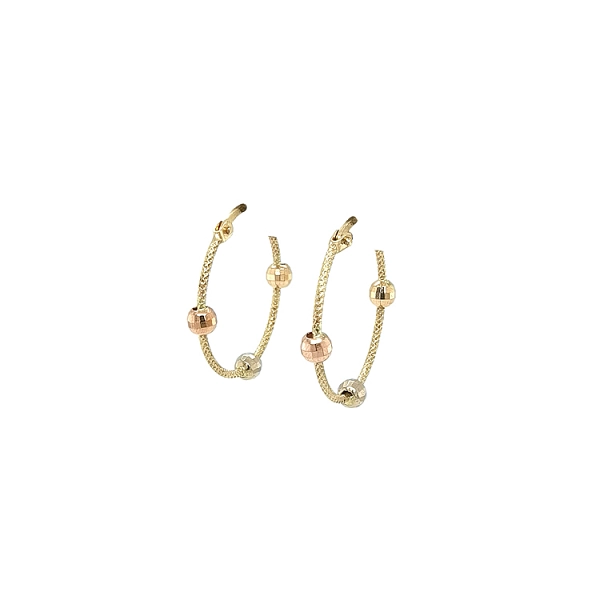Round Earrings made of Combination Gold