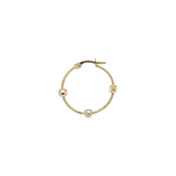 Round Earrings made of Combination Gold