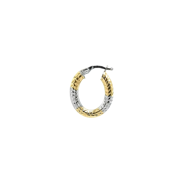Round Earrings made of Combination Gold