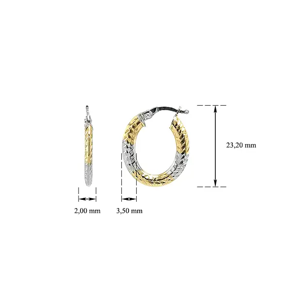 Round Earrings made of Combination Gold