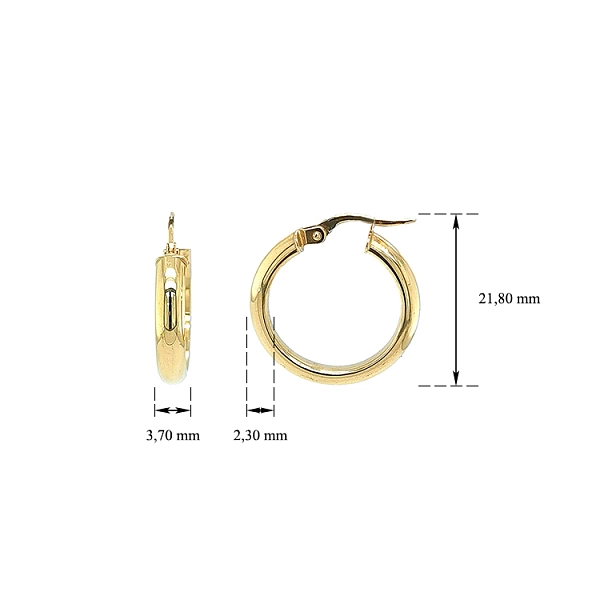 Gold Round Earrings