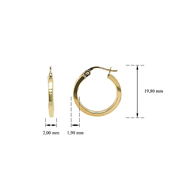 Gold Round Earrings