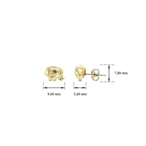 Gold Pecky Elephant Earrings