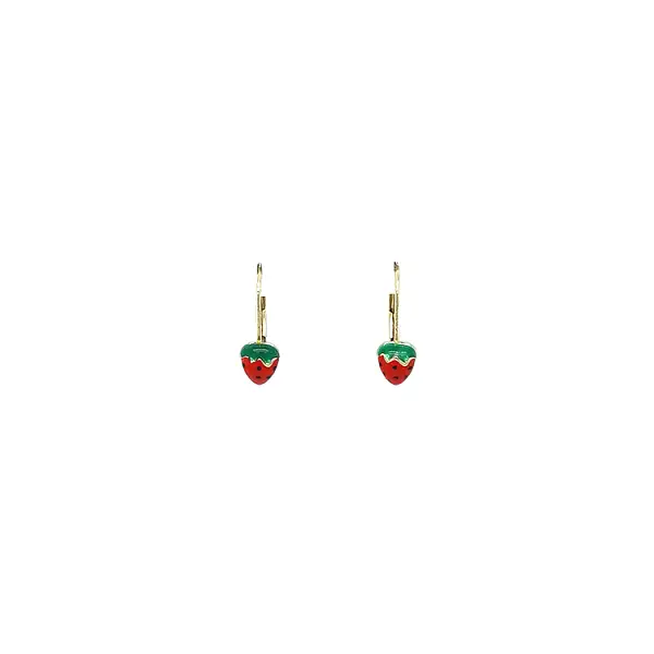 Gold Earrings Strawberries