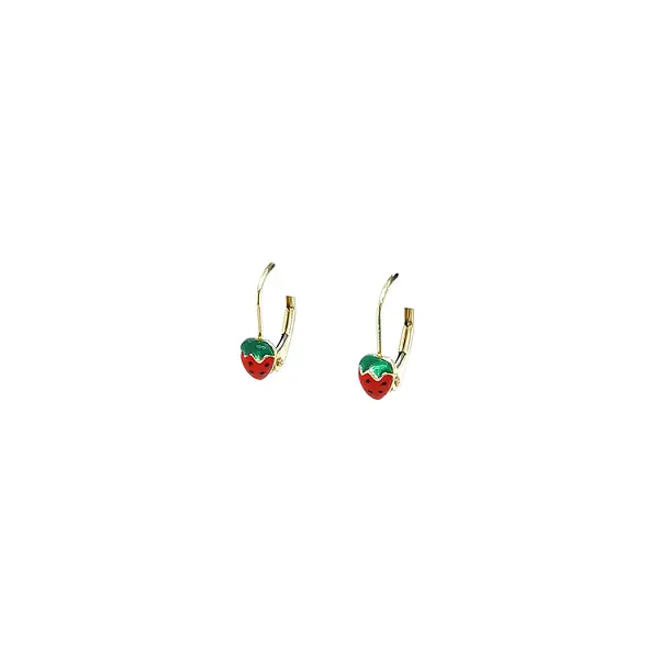 Gold Earrings Strawberries