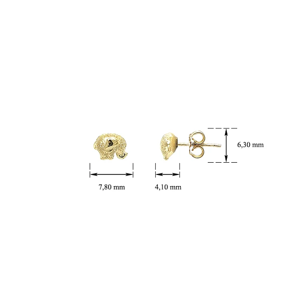 Gold Pecky Elephant Earrings