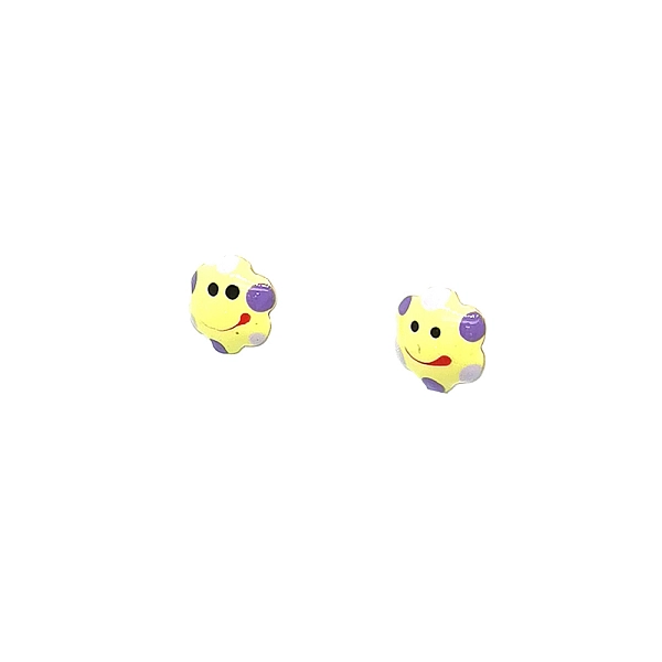 Gold Earrings with Smiling Motif for Joyful Moments