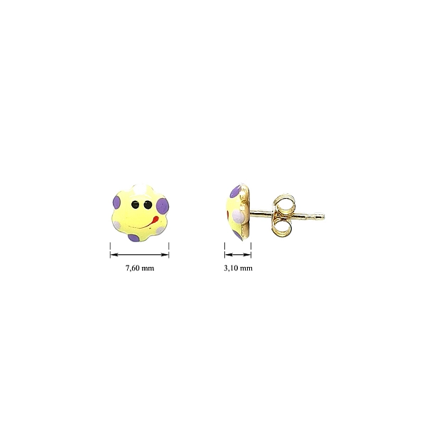 Gold Earrings with Smiling Motif for Joyful Moments