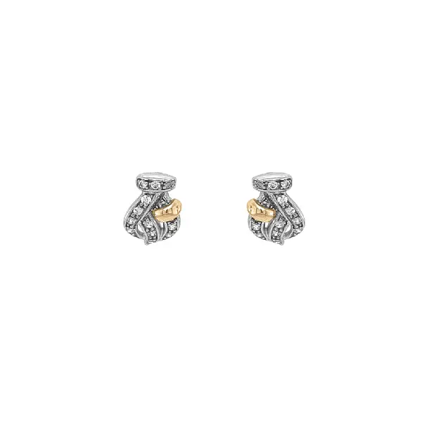 Gold Earrings with Zircons
