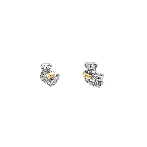 Gold Earrings with Zircons