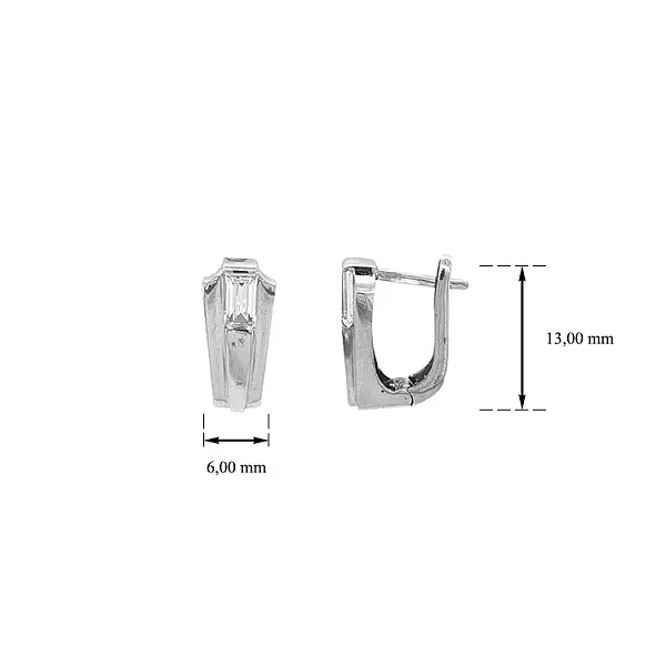 Gold Earrings with Zircons