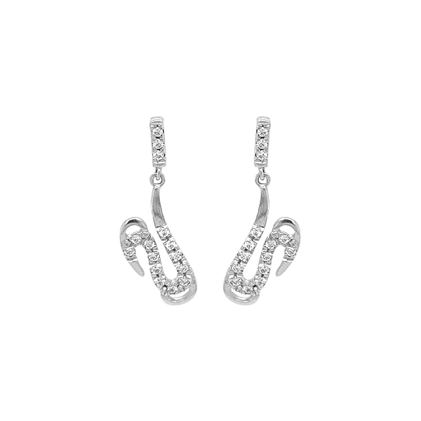 Gold dangle earrings with Zircons