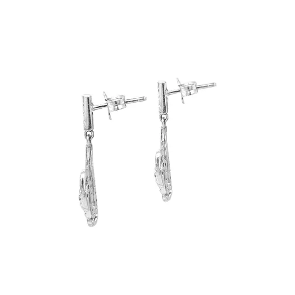 Gold dangle earrings with Zircons