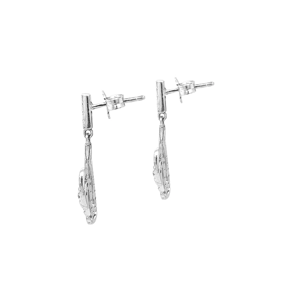 Gold dangle earrings with Zircons