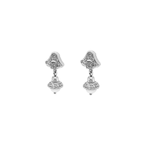 Gold Earrings with Pearl and Zircones