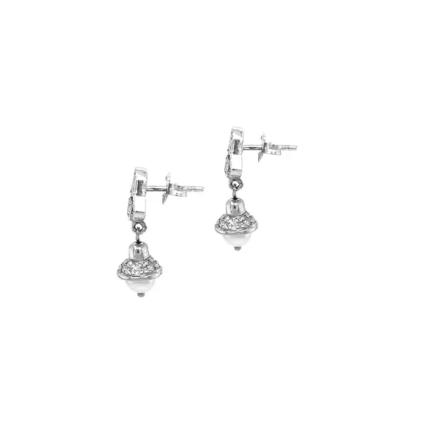 Gold Earrings with Pearl and Zircones