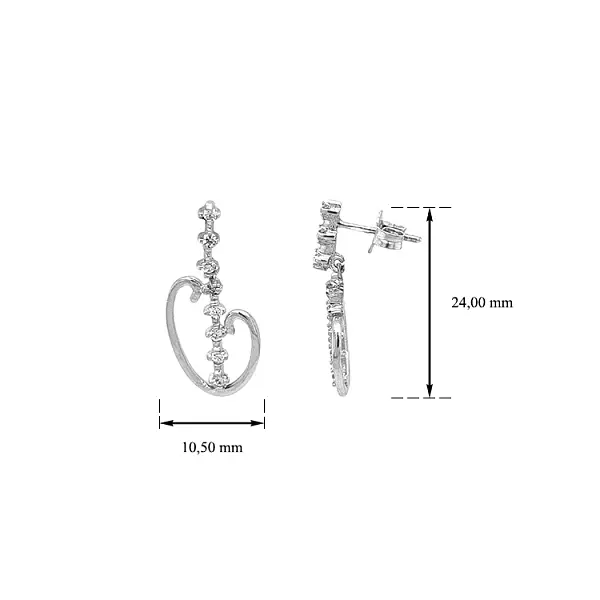 Gold Earrings with Zircons