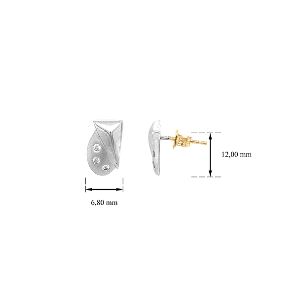 Gold Earrings Earrings with Zircons